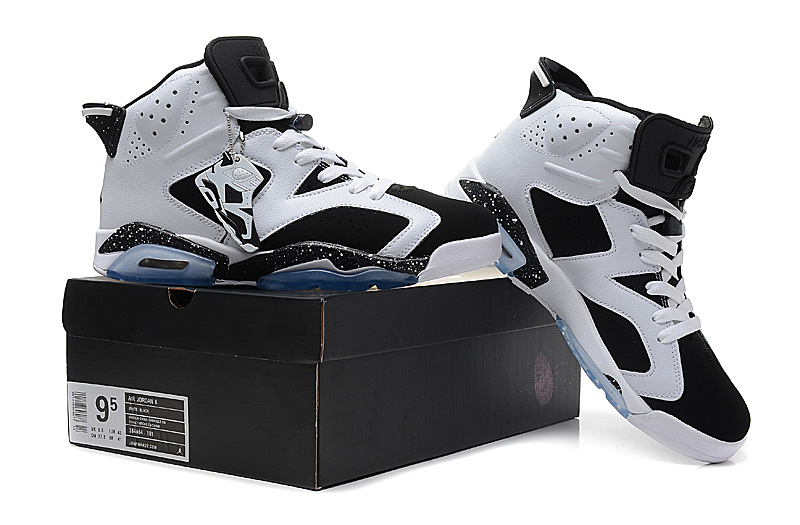 New Nike Jordan 6 Oreo Shoes White Black - Click Image to Close