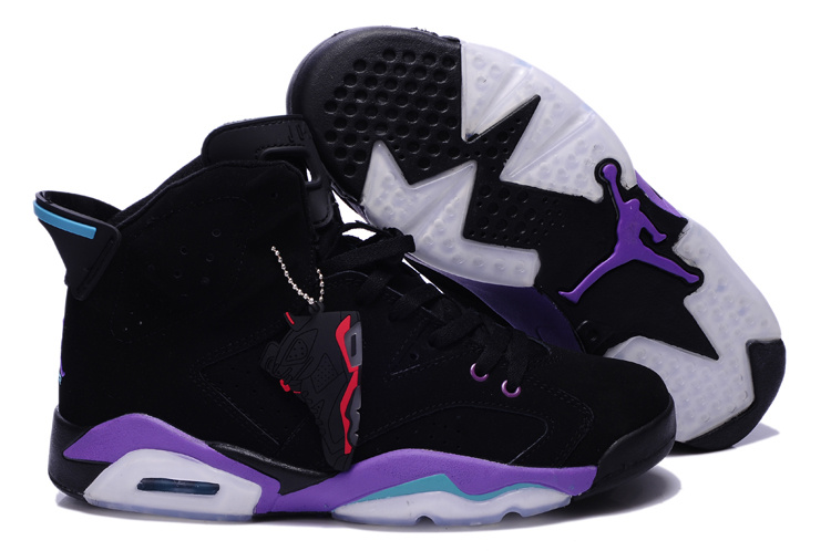 New Nike Jordan 6 Retro Black Purple Shoes - Click Image to Close