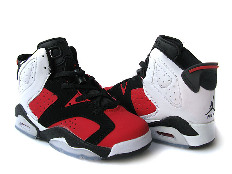 Nike Jordan 6 Retro Black Red White For Women - Click Image to Close