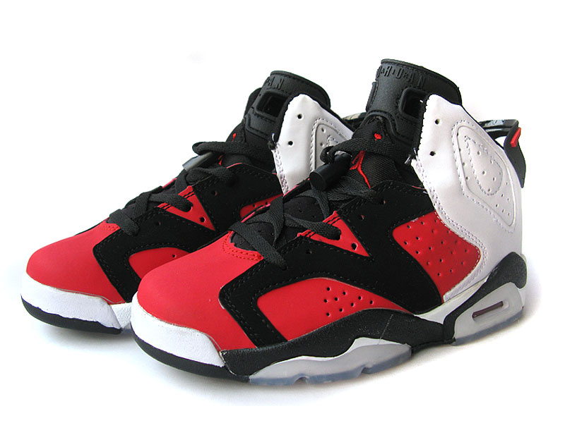 Nike Jordan 6 Retro Black Red White For Women - Click Image to Close