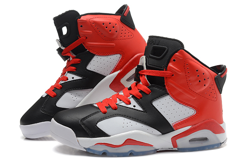 New Nike Jordan 6 Retro Shoes Black Red White - Click Image to Close