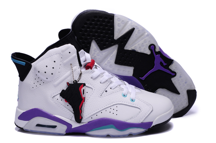 New Nike Jordan 6 Retro White Purple Shoes - Click Image to Close