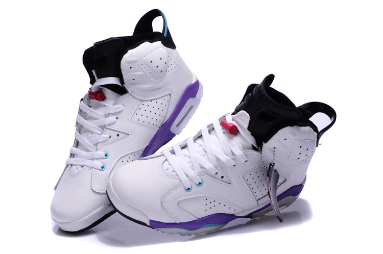 New Nike Jordan 6 Retro White Purple Shoes - Click Image to Close