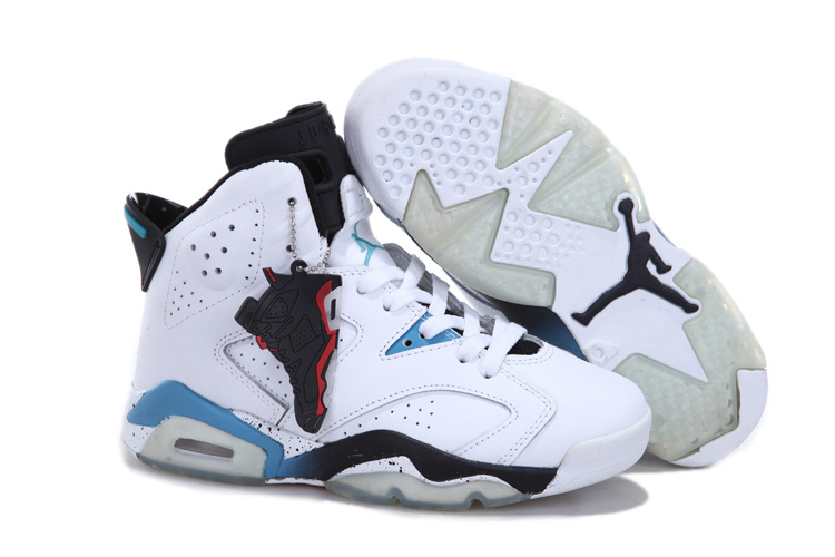 Nike Jordan 6 White Blue Black For Women - Click Image to Close