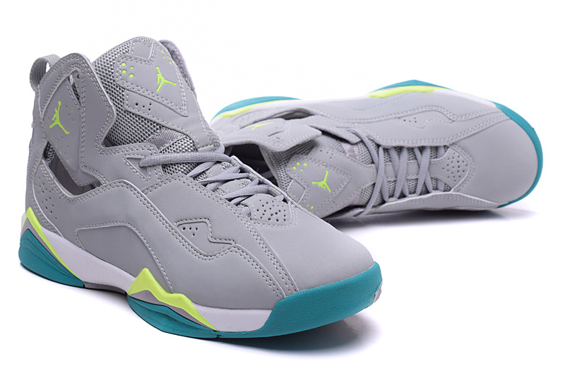 Latest Nike Air Jordan 7 Grey Green Shoes For Women