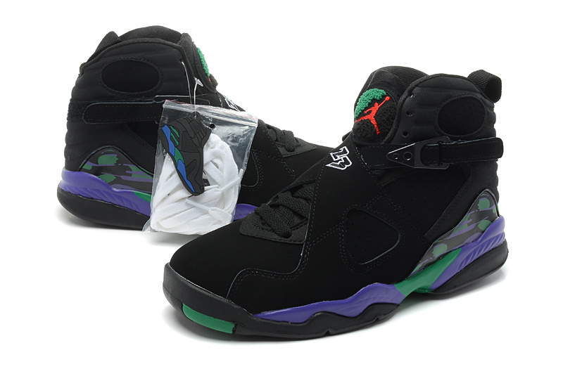 New Jordan 8 Retro Black Purple Shoes - Click Image to Close