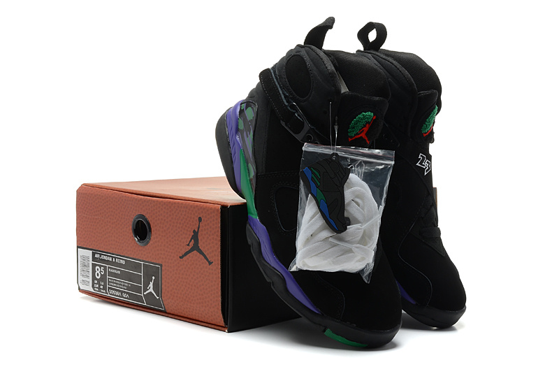 New Jordan 8 Retro Black Purple Shoes - Click Image to Close