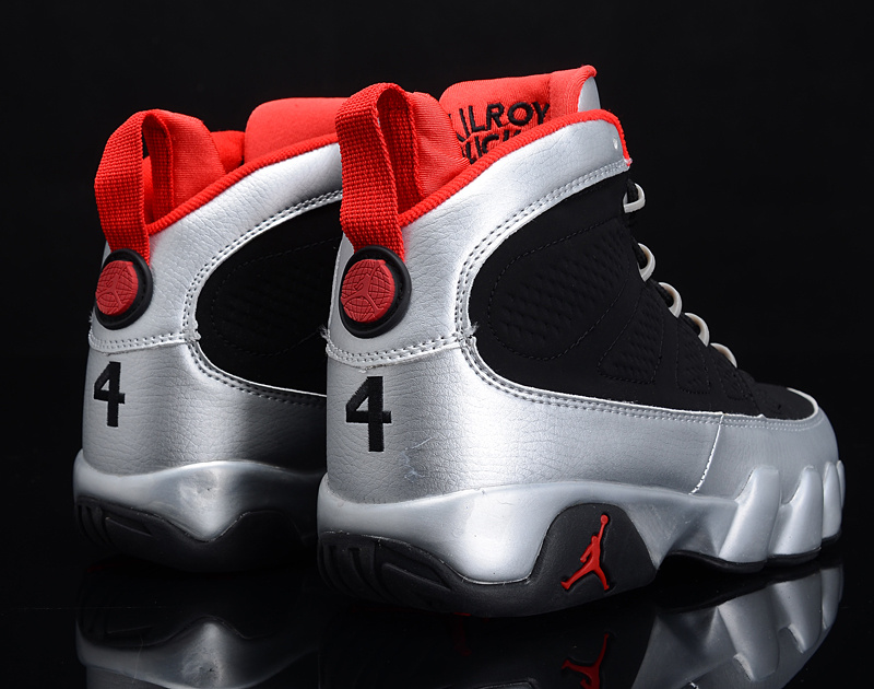 New Nike Jordan 9 Retro Kilroys Black Silver Red Shoes - Click Image to Close