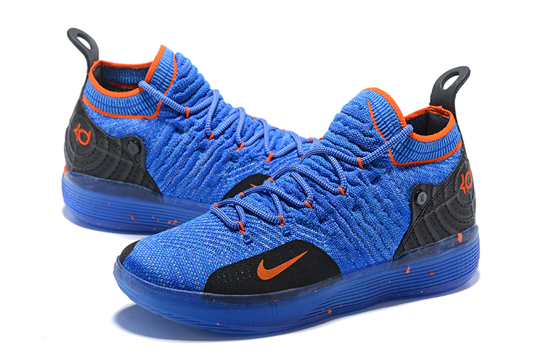 New KD Durant 11 Black Blue Orange Shoes - Click Image to Close