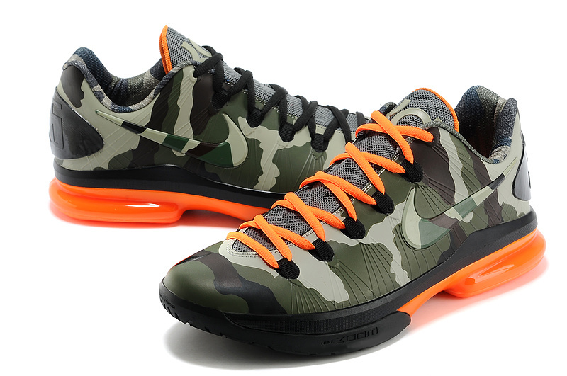 2014 Kevin Durant 5 Shoes Low Camo Orange Shoes