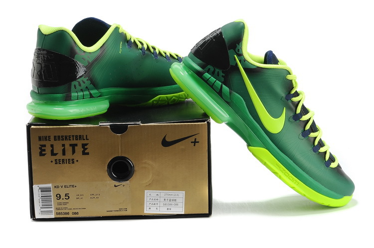 2014 Kevin Durant 5 Shoes Low Green Yellow Shoes - Click Image to Close