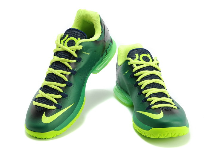 2014 Kevin Durant 5 Shoes Low Green Yellow Shoes