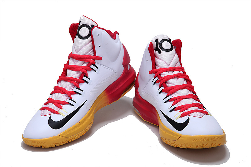 2014 Kevin Durant 5 Shoes White Red Yellow Shoes - Click Image to Close