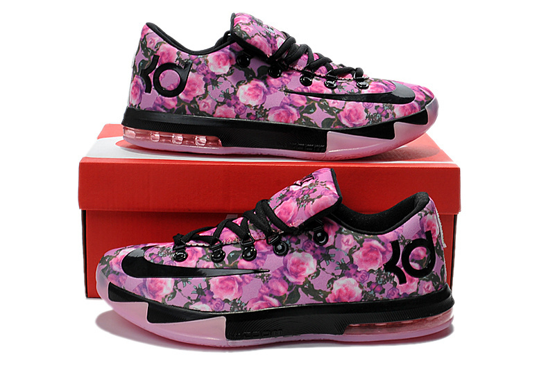 New Kevin Durant 6 Black Rose Shoes - Click Image to Close