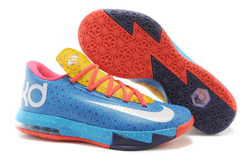 yellow and blue kd 6 Kevin Durant shoes 