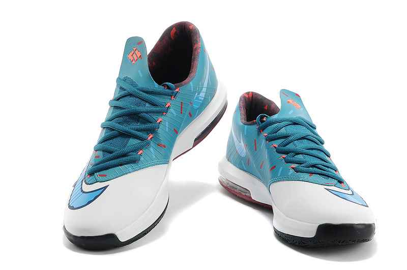 New Kevin Durant 6 White Blue Orange Shoes - Click Image to Close