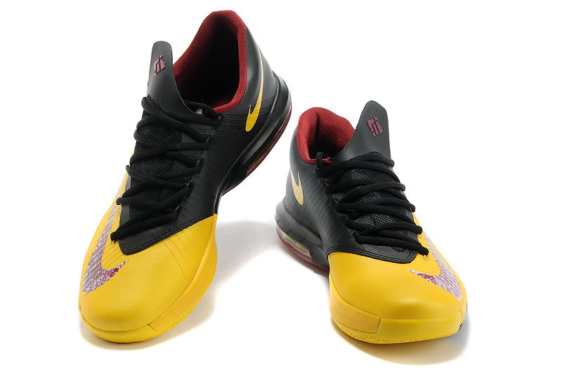 New Kevin Durant 6 Yellow Black Wine Red Shoes - Click Image to Close