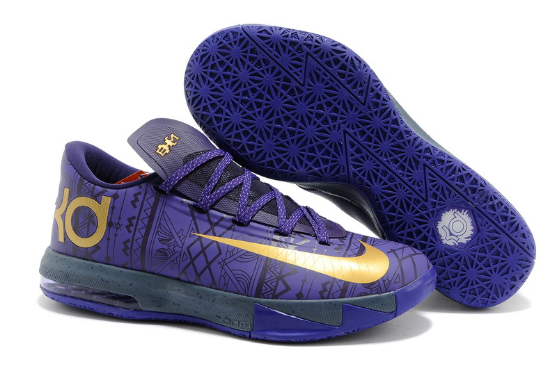 2014 Nike Kevin Durant Shoes 6 Blue Gold Shoes