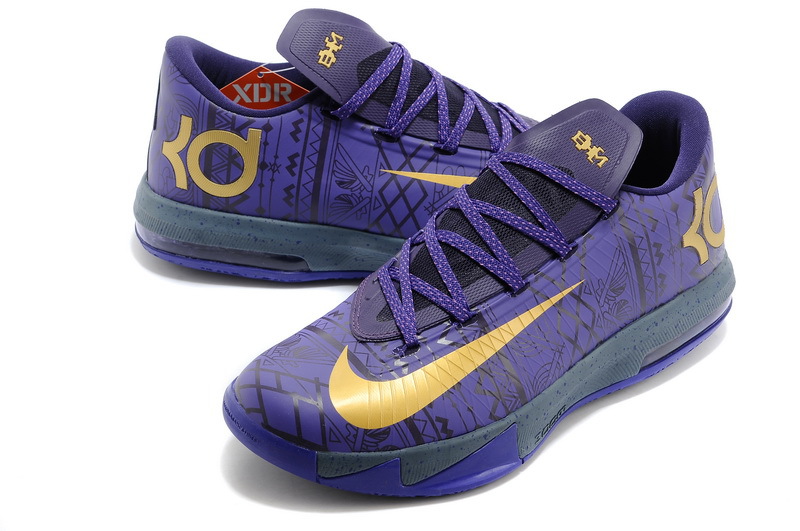 2014 Nike Kevin Durant Shoes 6 Blue Gold Shoes