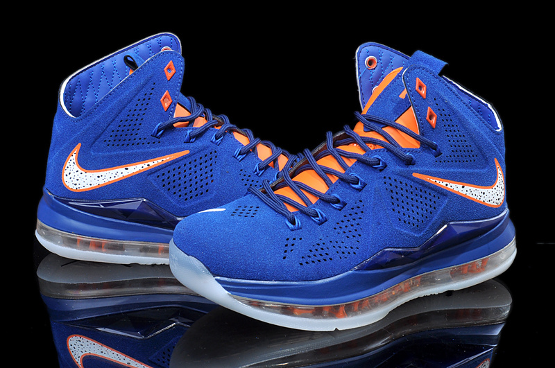 Nike Lebron 10 Shoes Hardback Engrave Blue Orange