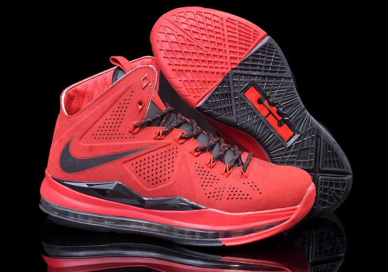 Nike Lebron 10 Shoes Hardback Engrave Red Black - Click Image to Close
