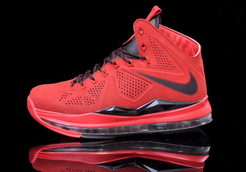 Nike Lebron 10 Shoes Hardback Engrave Red Black - Click Image to Close