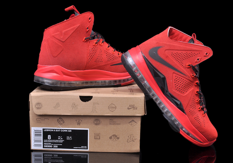 Nike Lebron 10 Shoes Hardback Engrave Red Black - Click Image to Close