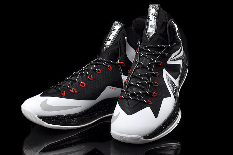 2014 Nike Lebron James 10 Elite Black White Shoes