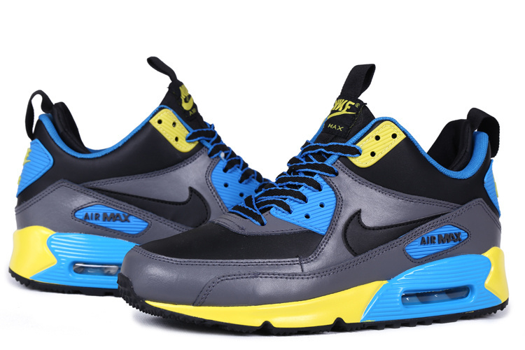 Nike Air Max 90 High Black Grey Blue Yellow