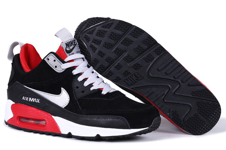 Nike Air Max 90 High Black White Red - Click Image to Close