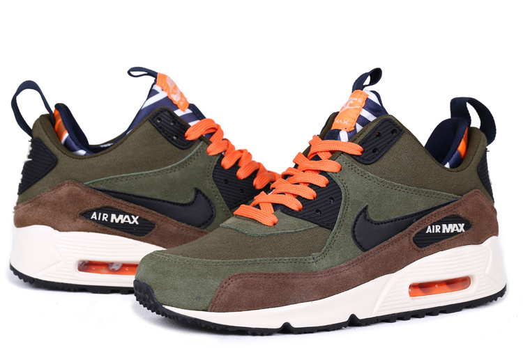 Nike Air Max 90 High Green Black Orange - Click Image to Close