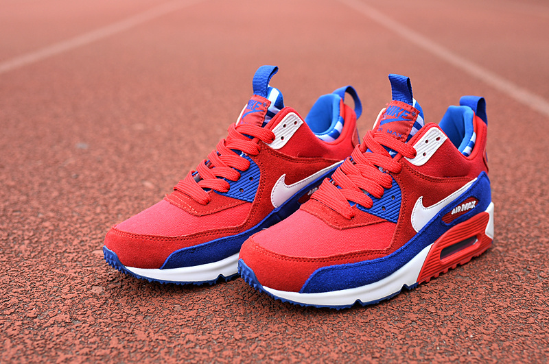 Nike Air Max 90 High Red Blue White - Click Image to Close