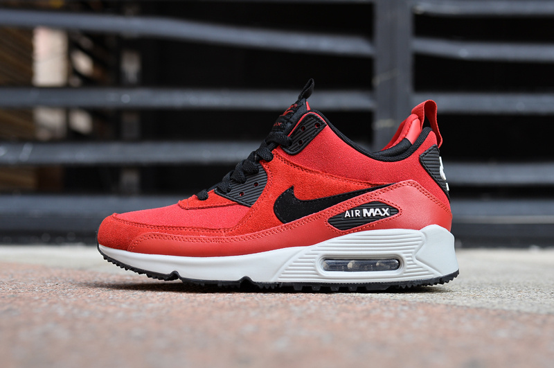 Nike Air Max 90 High Red Black White - Click Image to Close