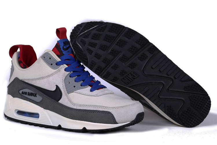 Nike Air Max 90 High White Grey Black Blue - Click Image to Close