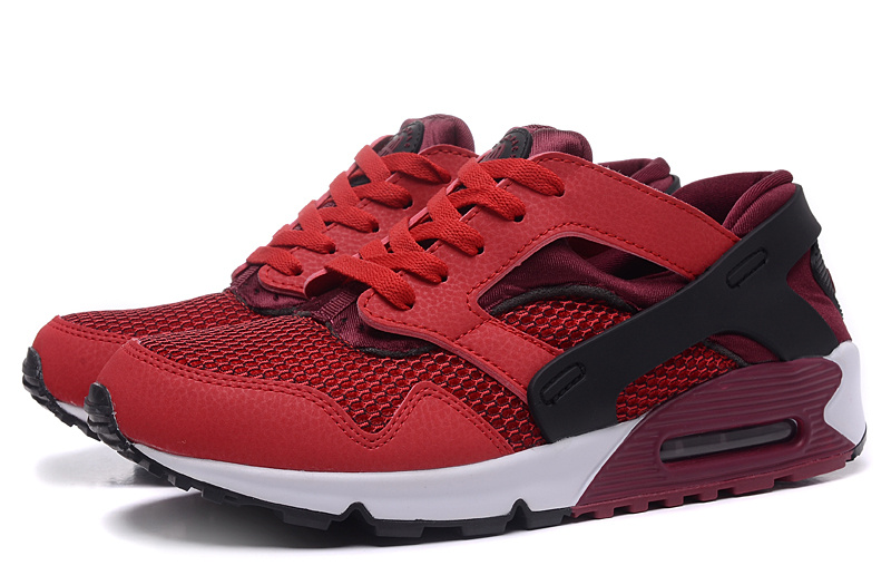 2016 Newest Nike Air Max 90 Huarache Red Black - Click Image to Close