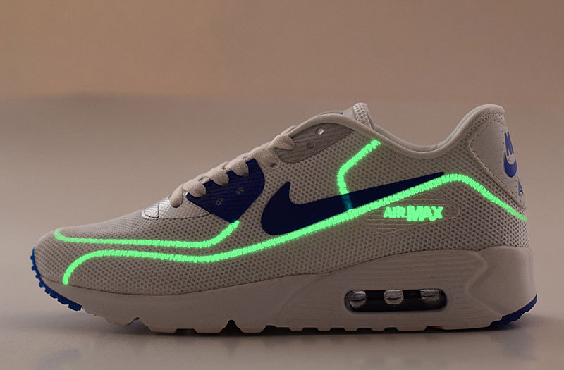 2016 Nike Air Max 90 Midnight Firefly White Blue - Click Image to Close