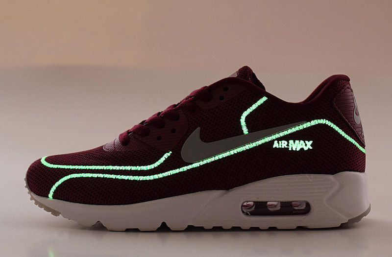 2016 Nike Air Max 90 Midnight Firefly Wine Red White