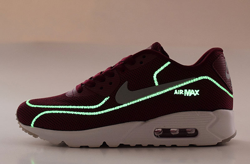 2016 Nike Air Max 90 Midnight Firefly Wine Red White - Click Image to Close