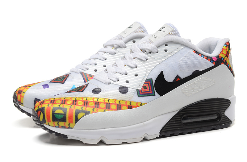 2016 Nike Air Max 90 White Black Yellow - Click Image to Close