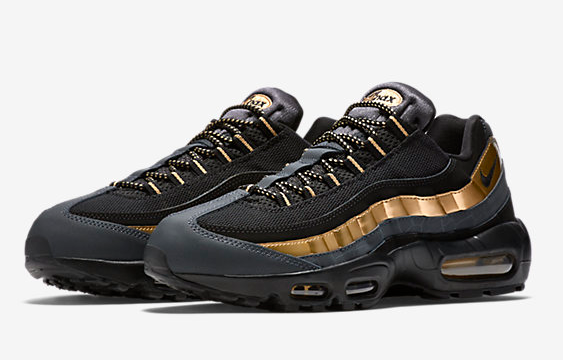 2016 Nike Air Max 95 Shoes 20th Black Gold - Click Image to Close