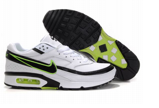 2016 Nike Air Max BW White Black Green Shoes