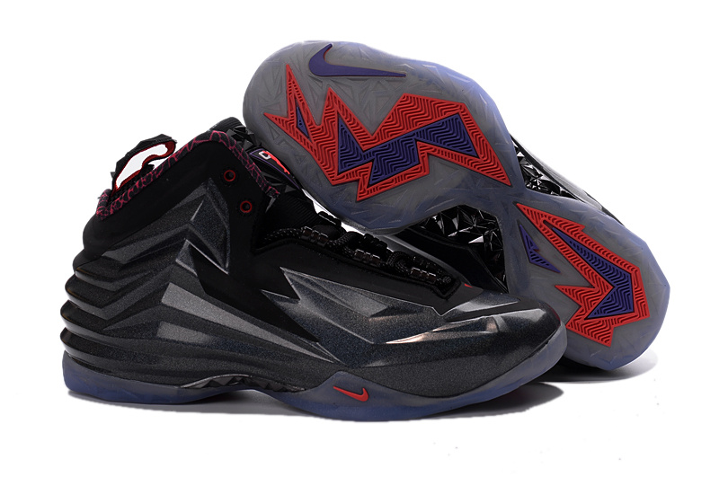 New Nike Chuck Posite Barkley All Black Red Shoes - Click Image to Close