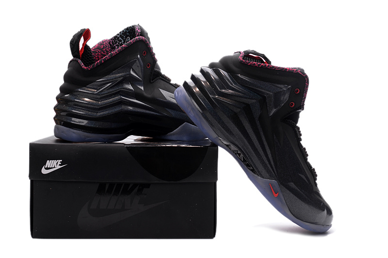 New Nike Chuck Posite Barkley All Black Red Shoes