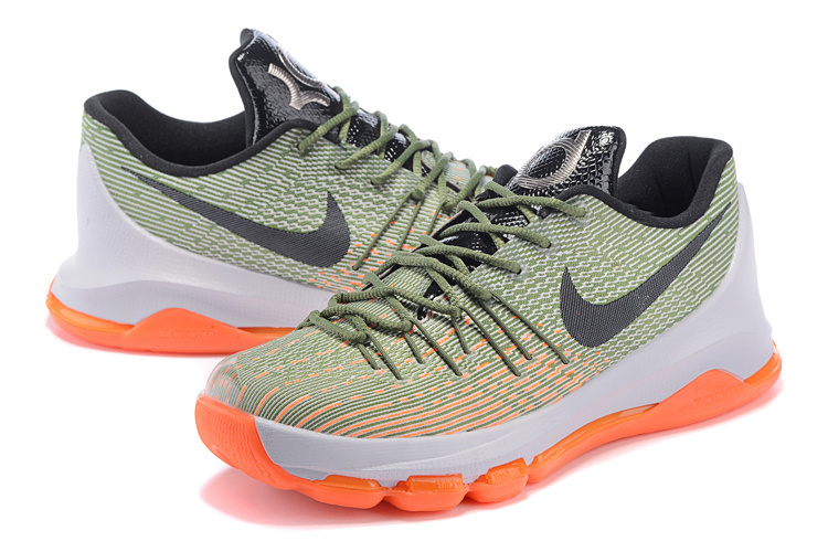 New Nike KD 8 Green Black Orange Basketball Shoes - Click Image to Close