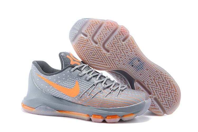 New Nike KD 8 Grey Orange Basketball Shoes - Click Image to Close