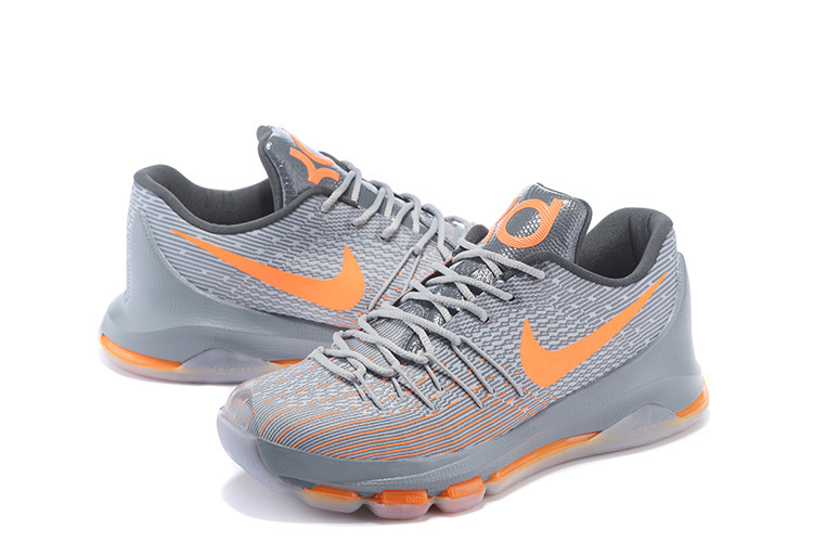 New Nike KD 8 Grey Orange Basketball Shoes