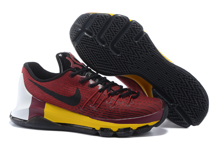 New Nike KD 8 Red Black Yellow Basketball Shoes