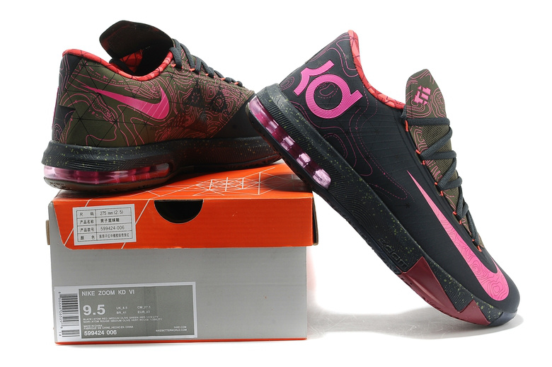Nike Kevin Durant 6 Low Black Pink - Click Image to Close