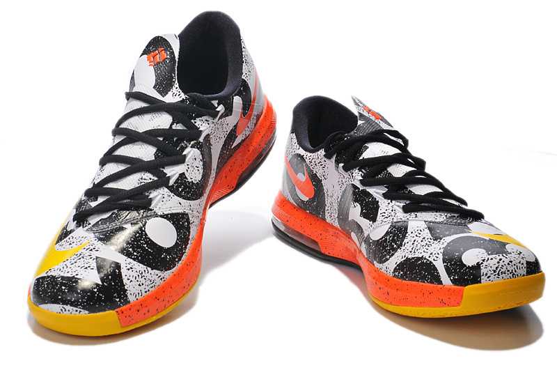 2014 Nike Kevin Durant 6 MVP Black White Yellow Orange Shoes