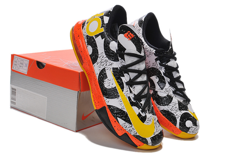 2014 Nike Kevin Durant 6 MVP Black White Yellow Orange Shoes